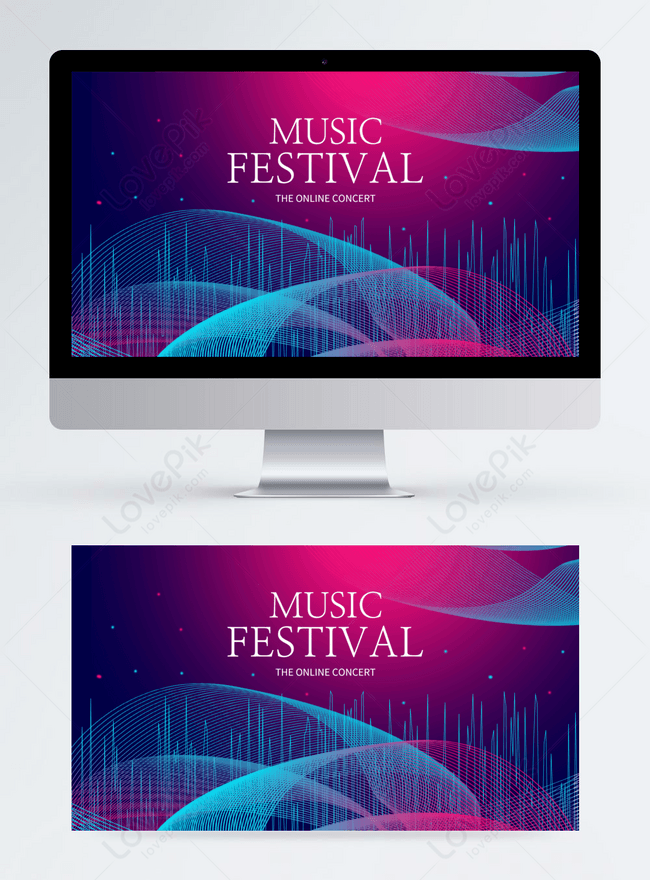 Music festival wave business red and blue banner template image_picture  free download 