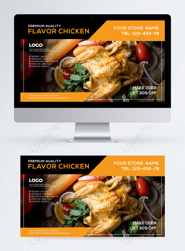 Business Simple Food Roast Chicken Catering Web Ui Banner Template Imagepicture Free Download 