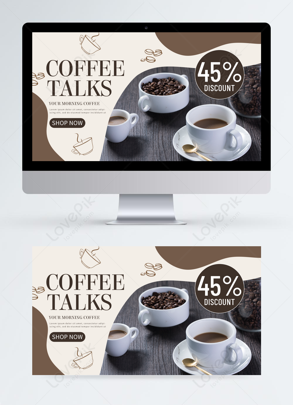 Promotional banner for coffee shop template image_picture free download