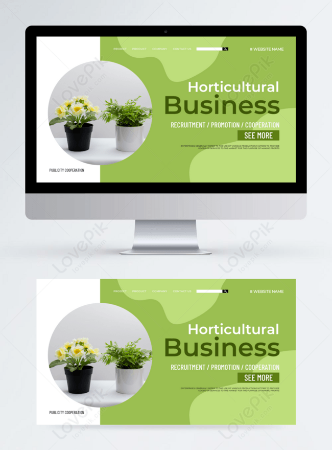 Creative Horticultural Business Banner Poster Template, banner templates, landing page banner poster templates, work