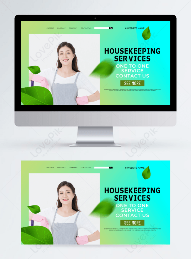 Housekeeping Marketing Service Business Promotion Banner Poster Template, banner templates, landing page banner templates, work