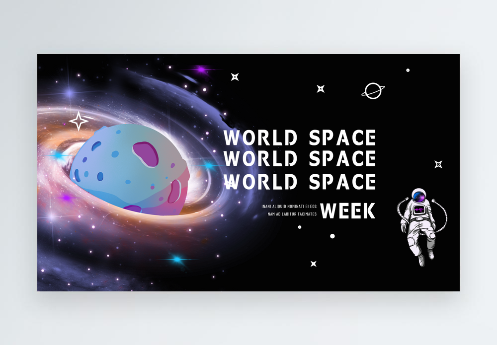 World Space Week Holiday Posters Star Spaceman Starry Sky Images, HD