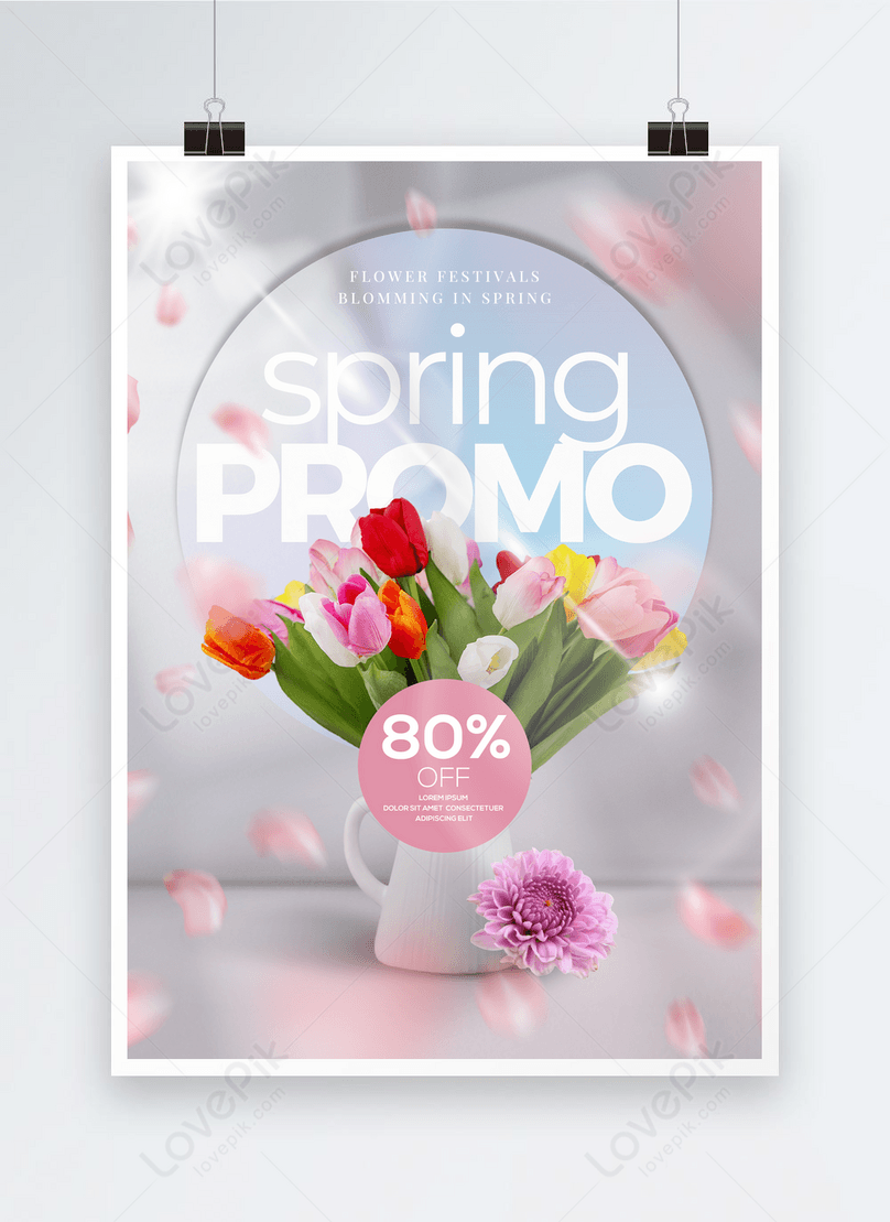 Simple romantic vase hello spring hunger daily sex poster template  image_picture free download 467377514_lovepik.com