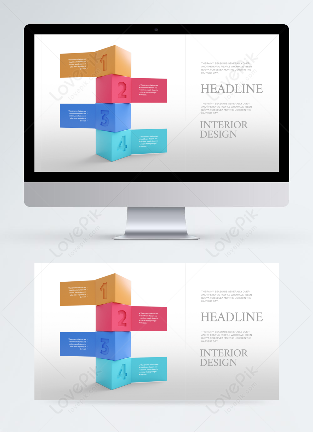 Business infographic threedimensional label color template image