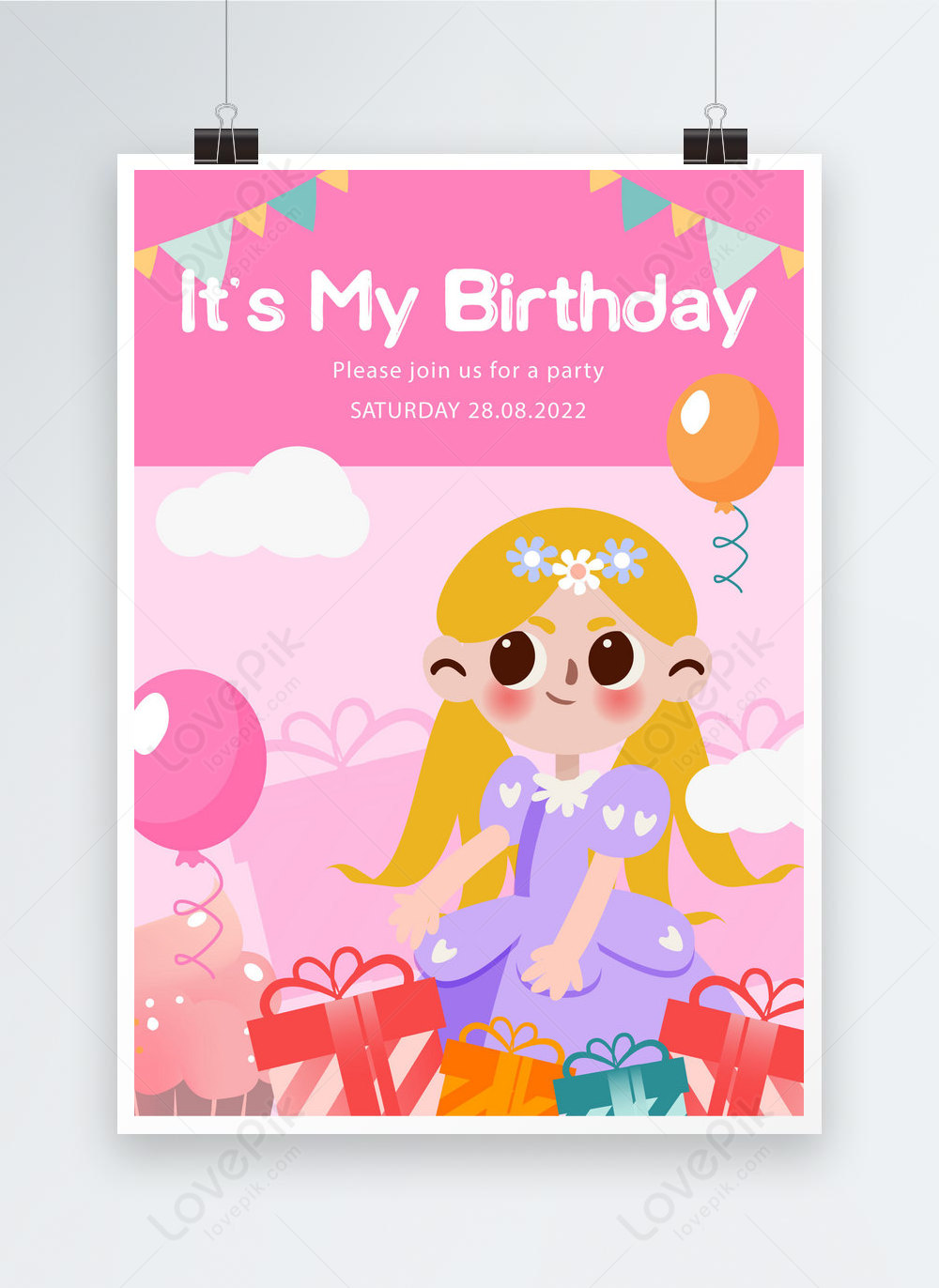 template-ng-card-ng-imbitasyon-ng-birthday-party-larawan-numero-ng-mga