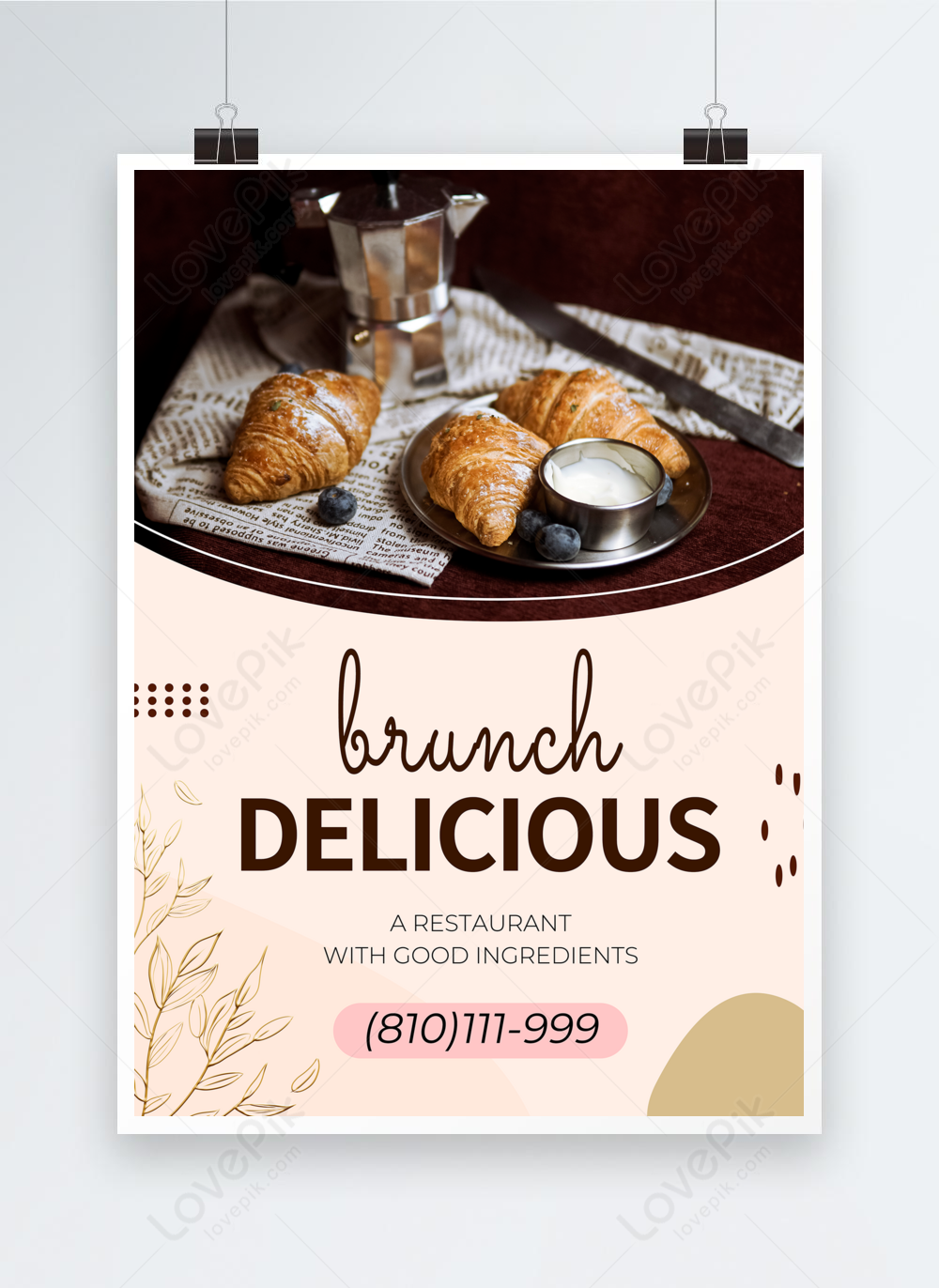 Template Brunch Poster Croissant Untuk Diunduh Gratis - Lovepik