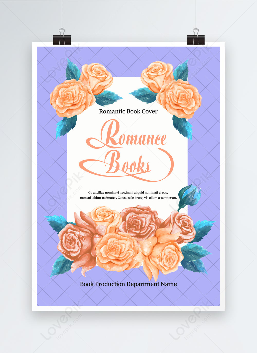 Floral book cover orange flowers template image_picture free download ...