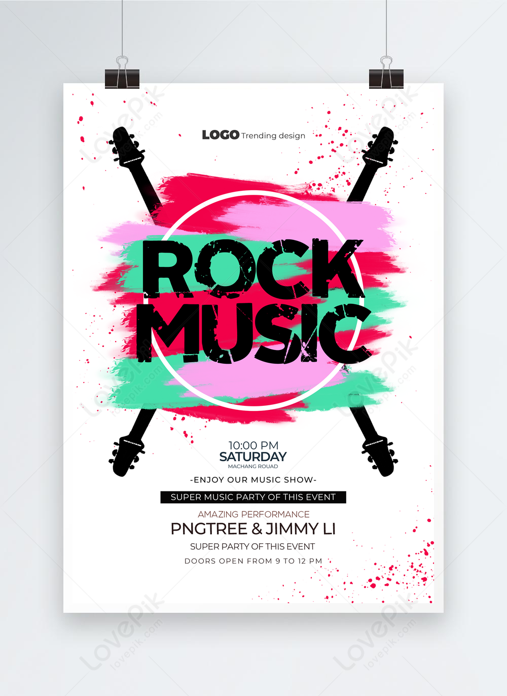 Ink Smudge Rock Music Party Poster Template Image_picture Free Download