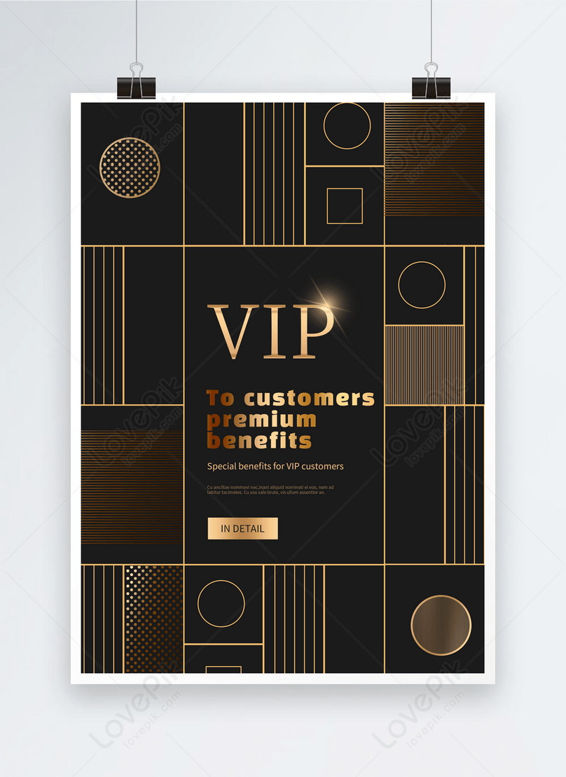 Membership card black gold poster template image_picture free download ...