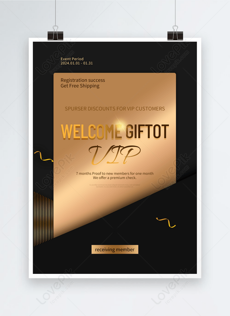 Membership card black gold poster template image_picture free download ...