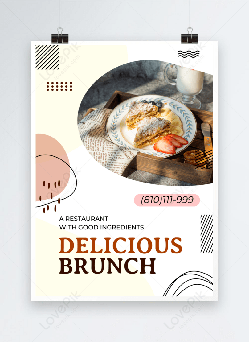 Poster brunch gourmet line template image_picture free download ...