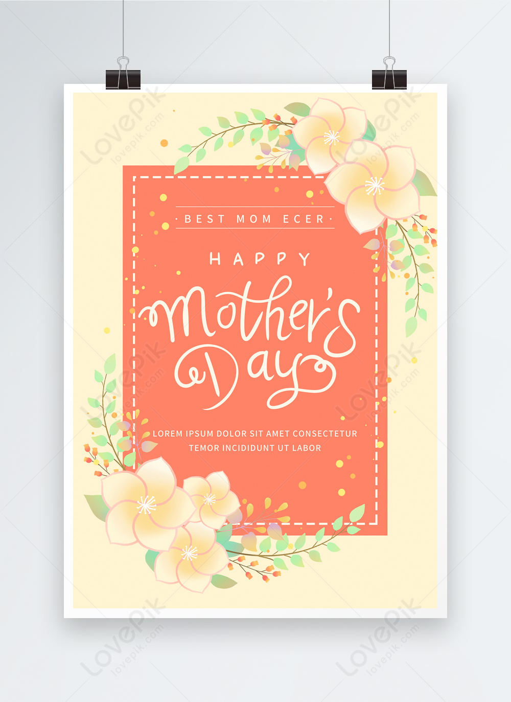 Romantic And Warm Creative Floral Creative Mothers Day Greeting Card Template Imagepicture Free