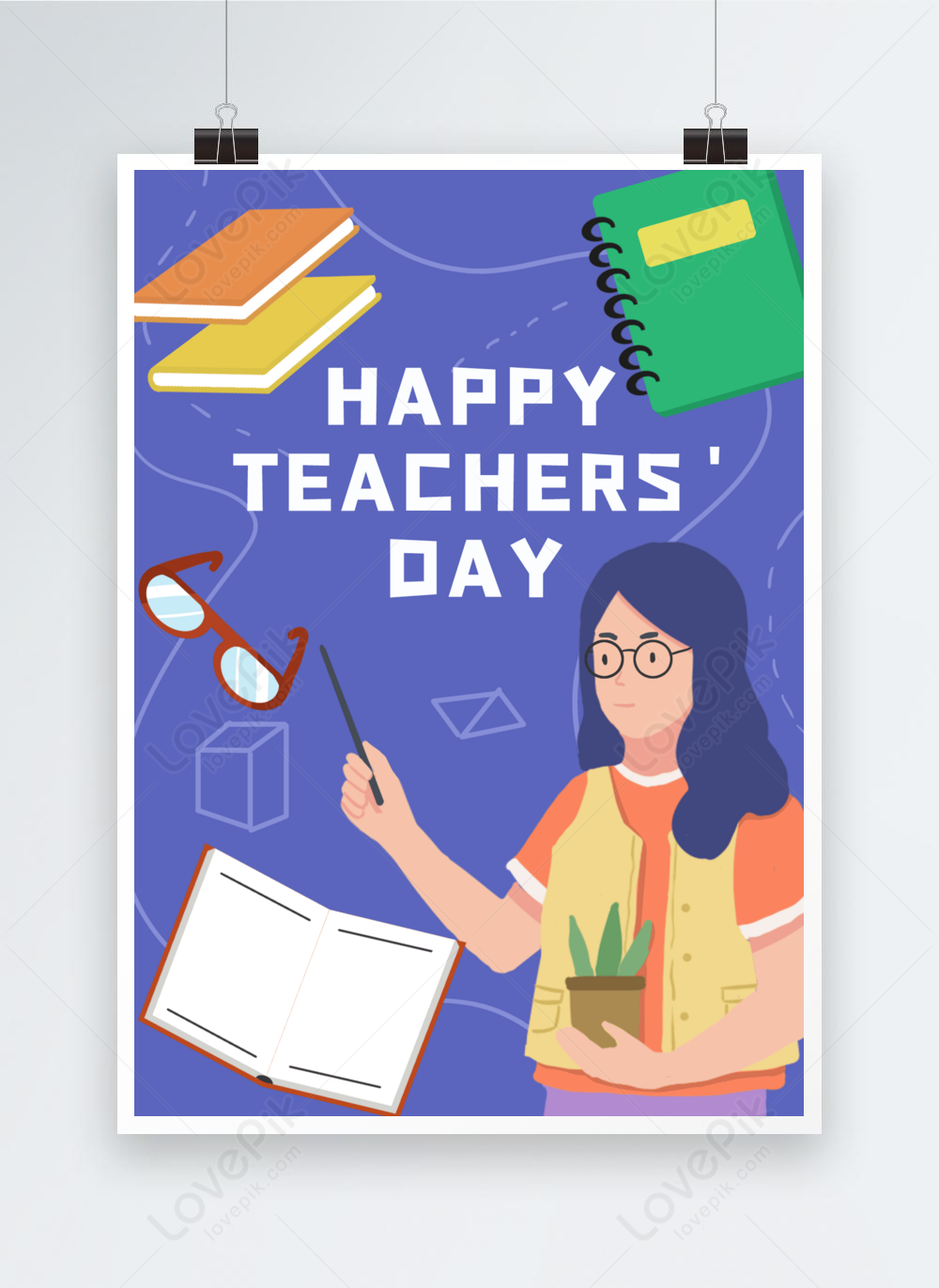 World teachers day blue flat style template template image_picture free ...