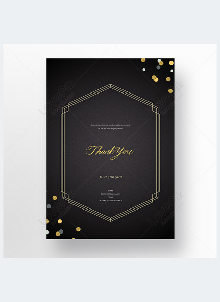 Black and gold simple site invitation template for business return meeting, Invitation card, black, gold template