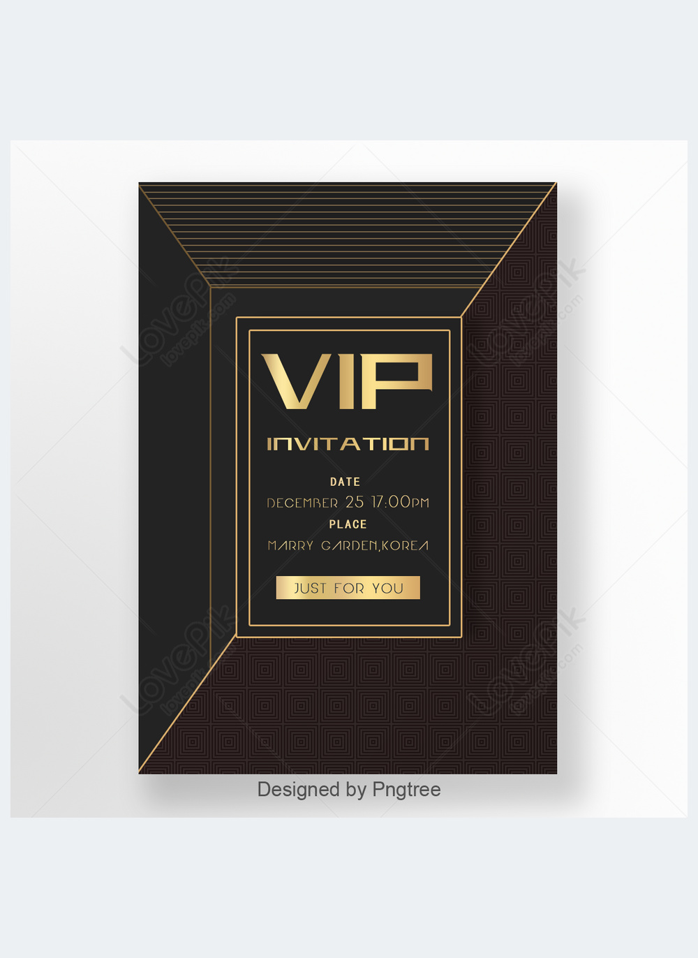 Golden high-end membership invitation letter template image_picture ...