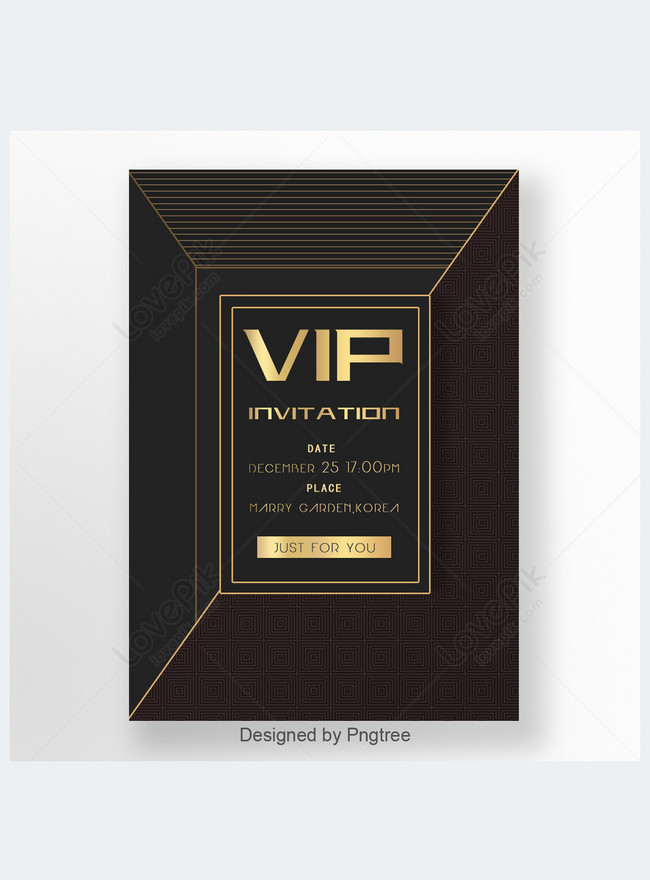 Golden high-end membership invitation letter template image_picture ...