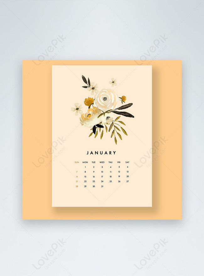 2024 календарный месяц светлый цветочный шаблон изображение_Фото номер  469237444_PSD Формат изображения_ru.lovepik.com