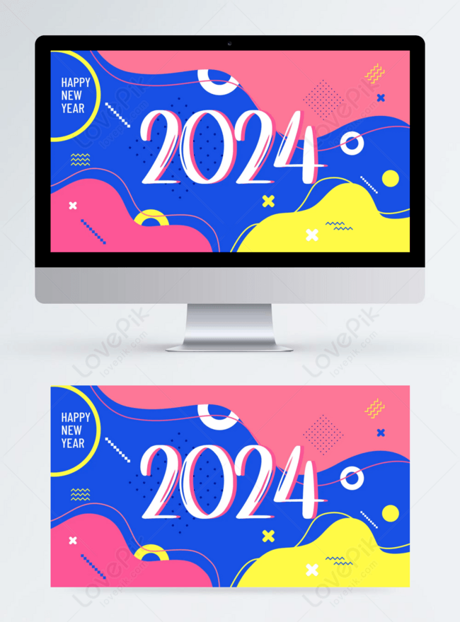 Motion geometric lines 2024 new year festival web banner template image ...