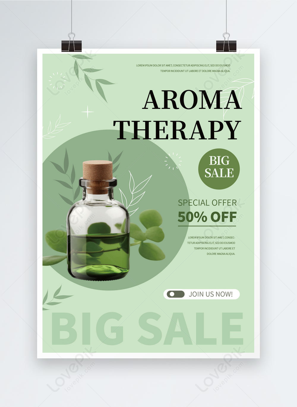 Aromatherapy creative green simple fragrance poster template image ...