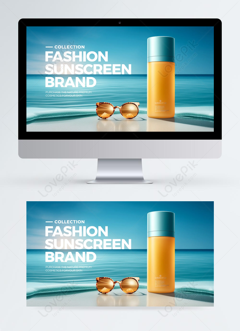 Beach sea sea sunscreen cosmetics web banner template image_picture ...