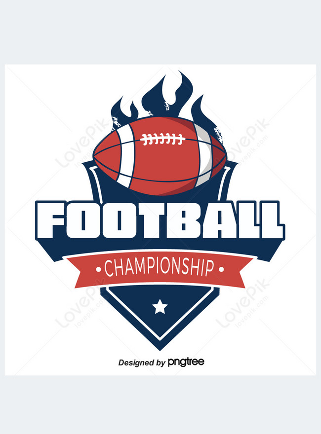 Blue flame american football logo template image_picture free download ...