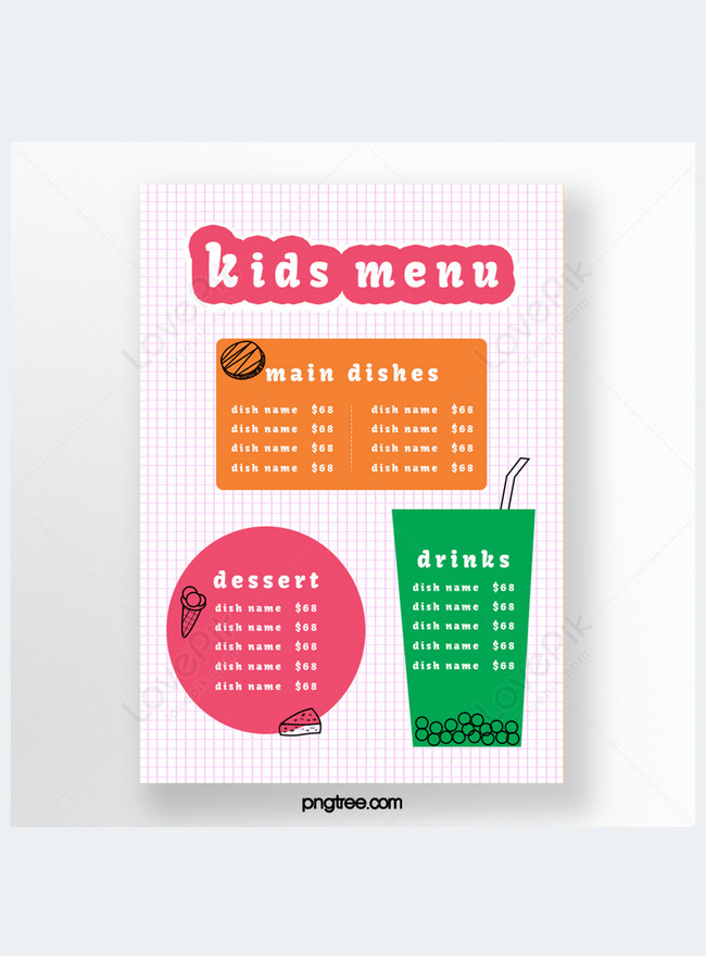 Cartoon style childrens catering menu template image_picture free ...