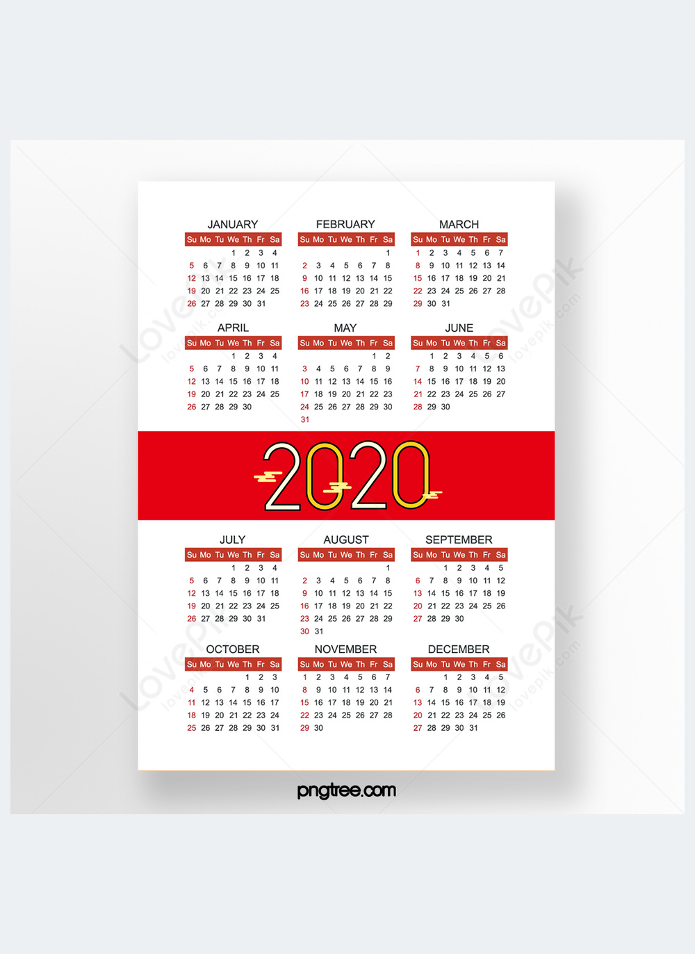 Chinese style 2020 calendar template image_picture free download ...