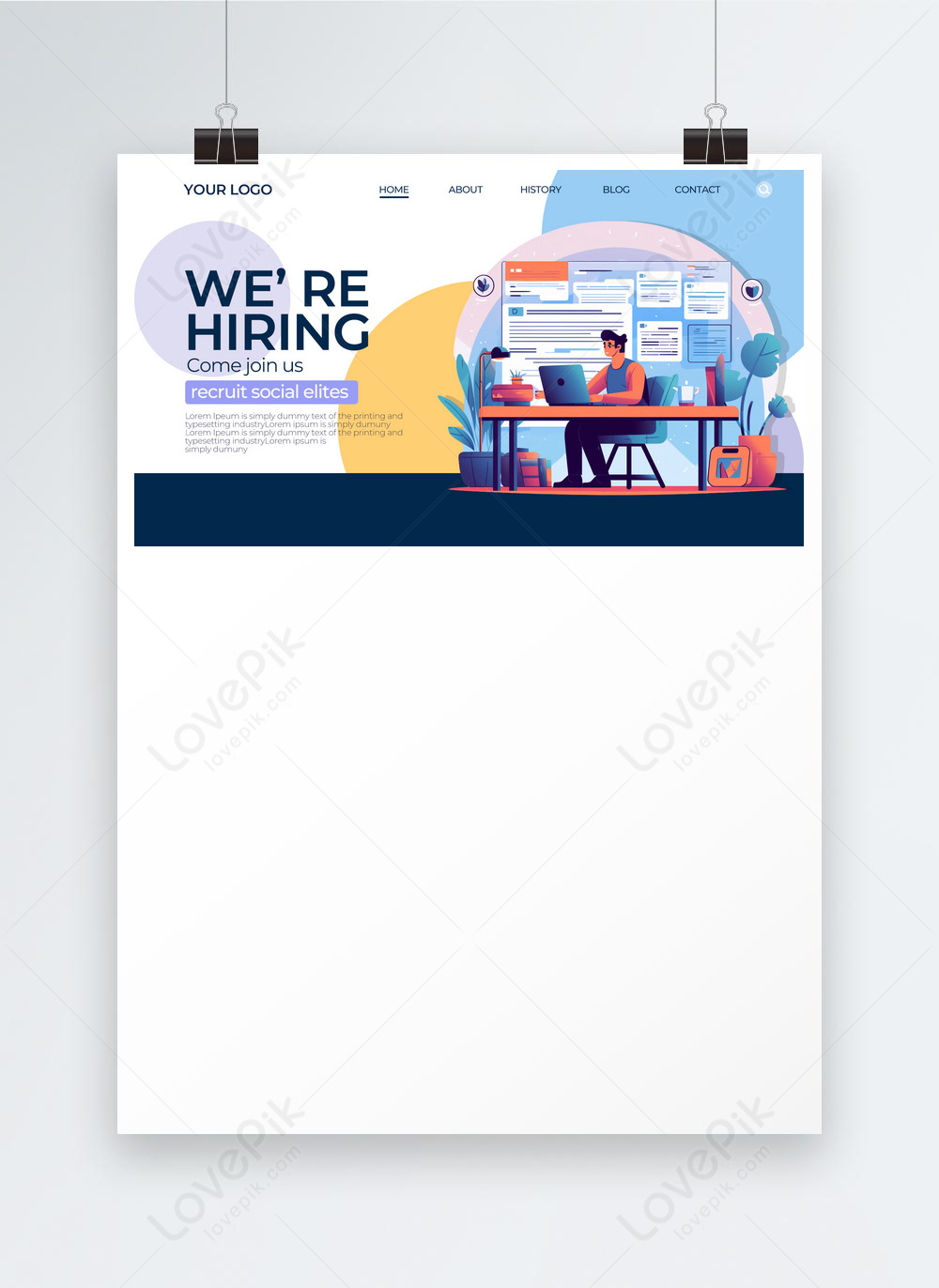 Flat Style Creative Corporate Recruitment Banner Template Image Picture 