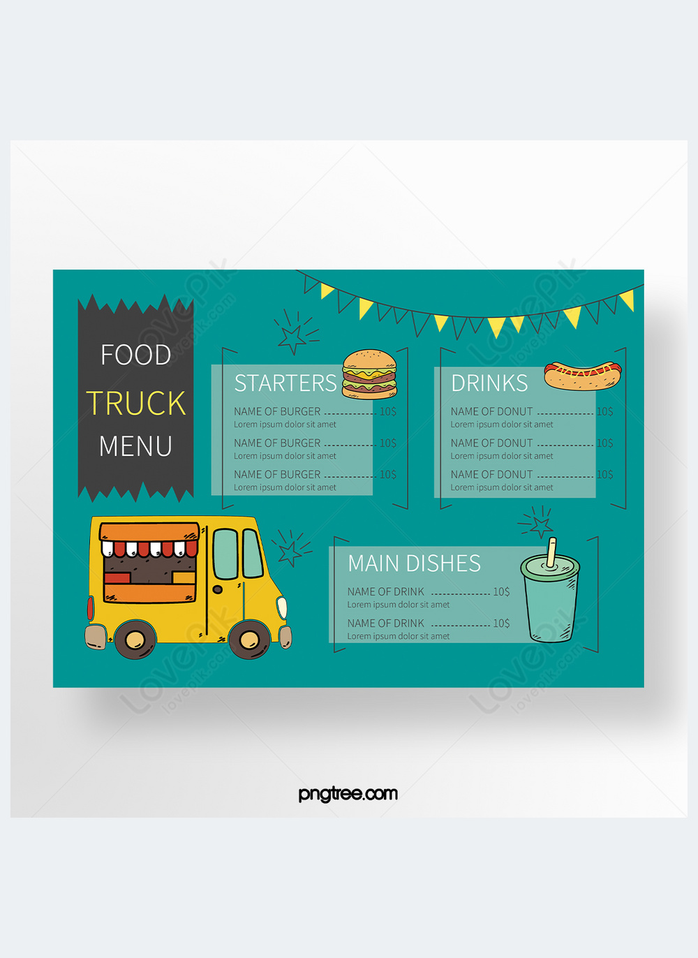 Cute cartoon style childrens restaurant menu template image_picture ...