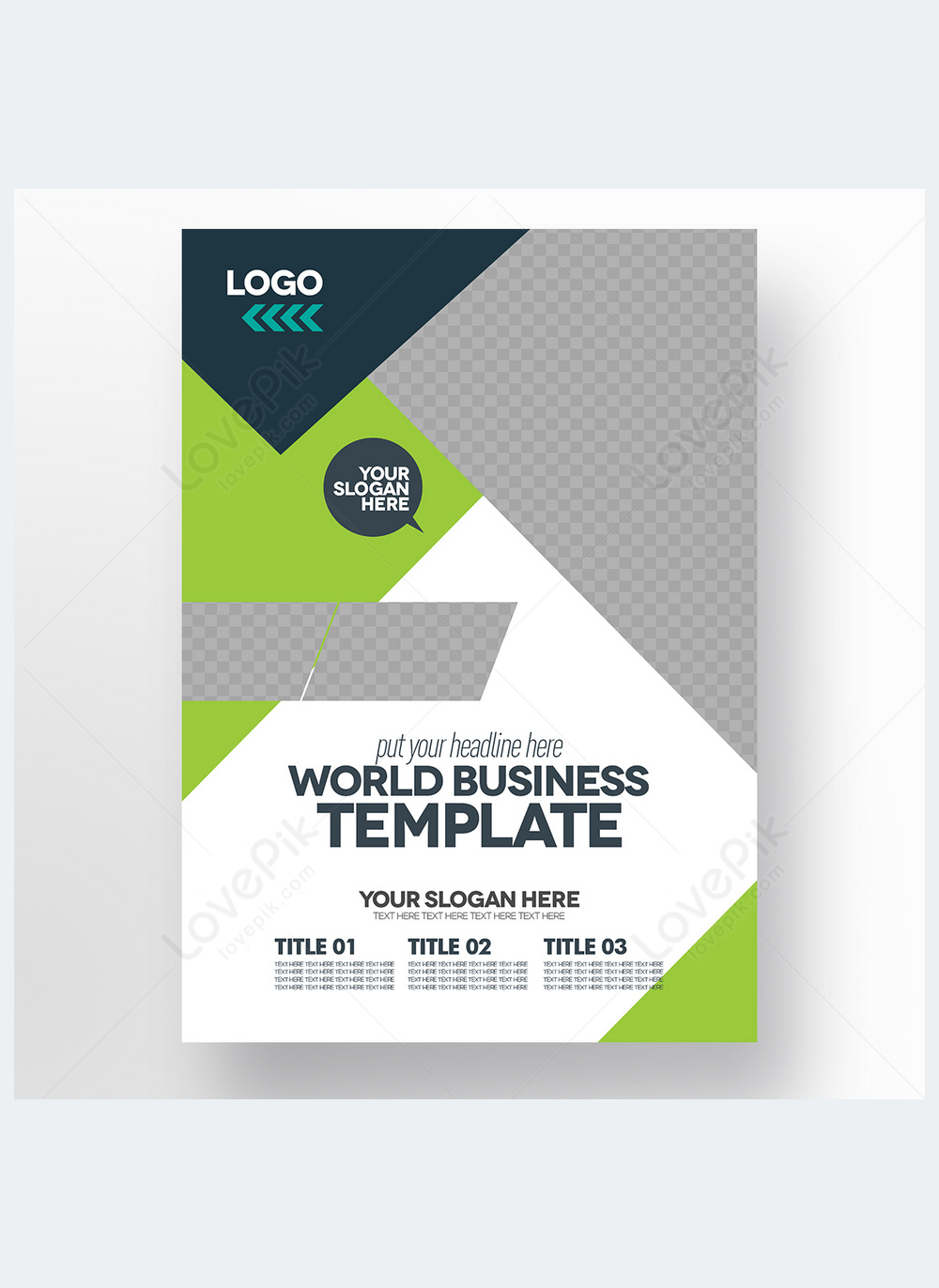 Stylish modern green business cooperation flyer template image_picture ...