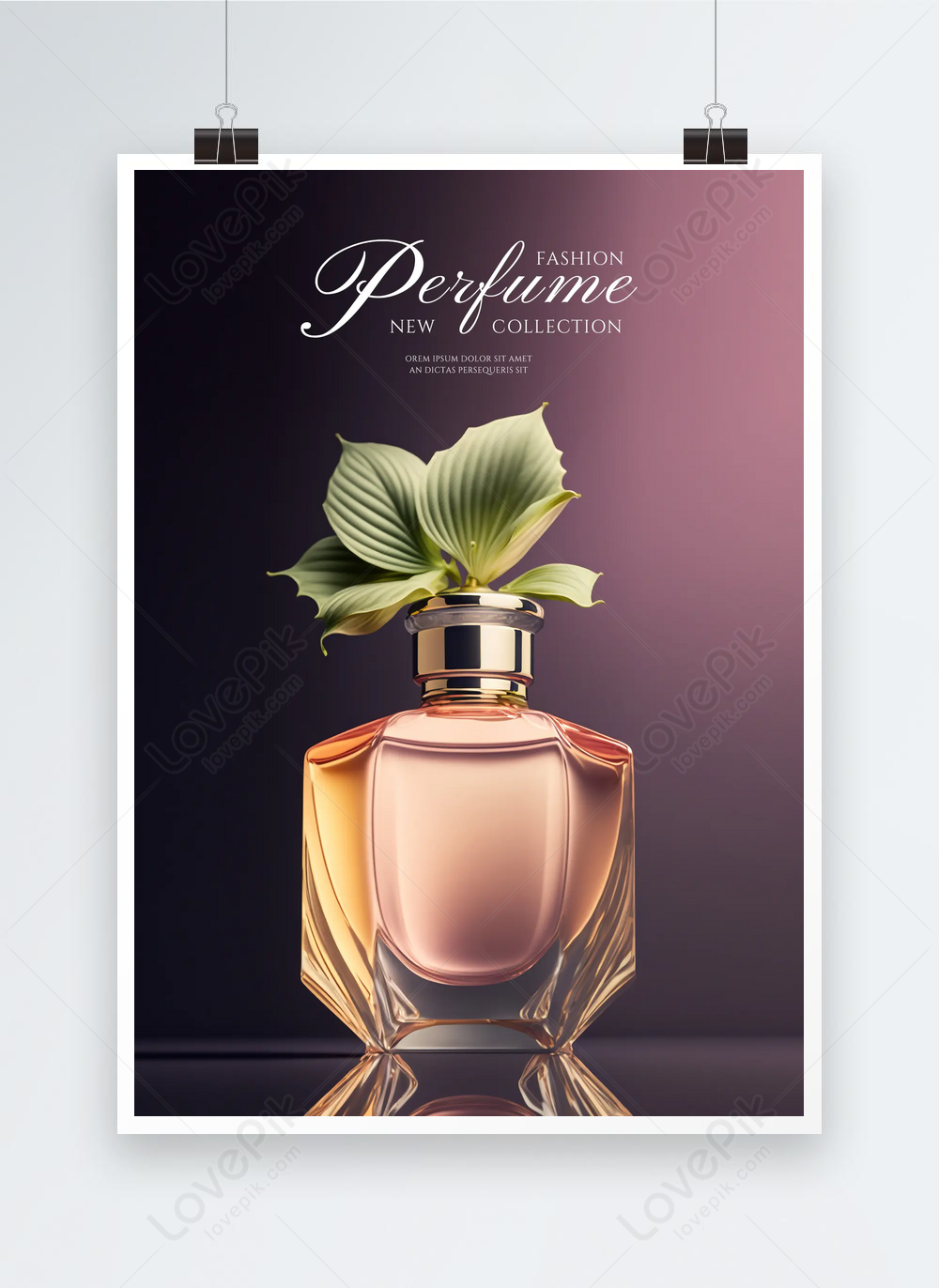 Floral perfume close-up photography ladies products promotional poster ...