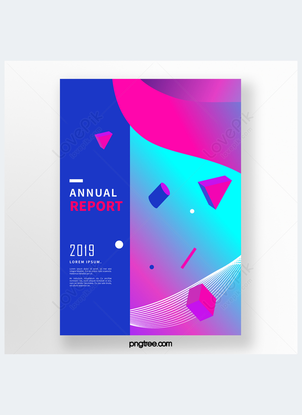 Geometric color gradient 2019 annual report template image_picture free ...