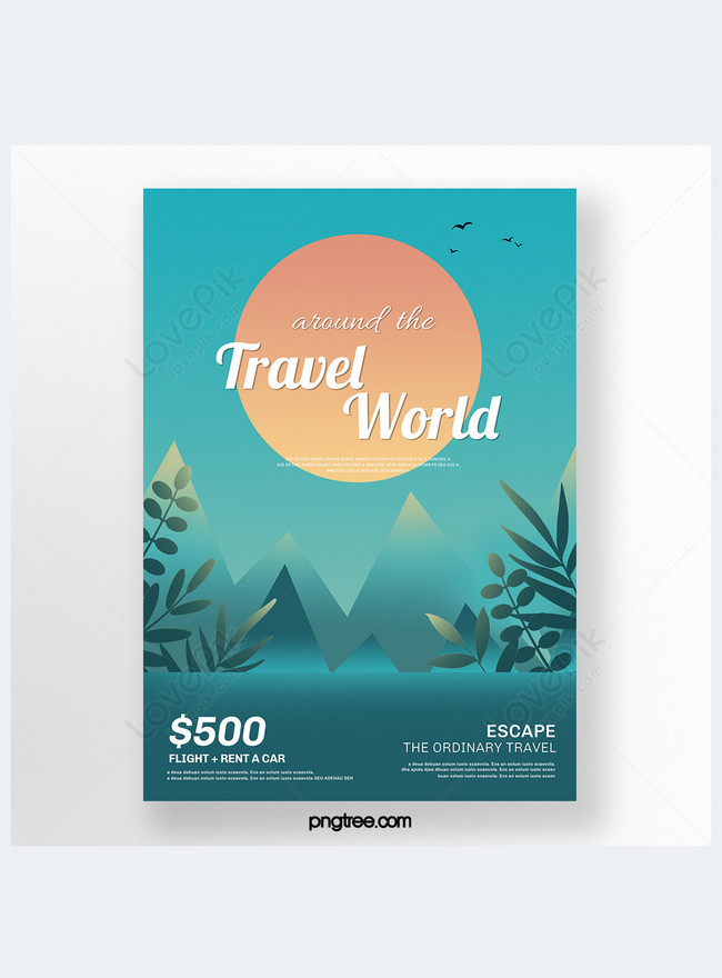 Green illustration style travel brochure template image_picture free ...