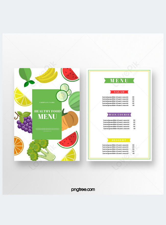 Green organic vegetable food menu template image_picture free download ...