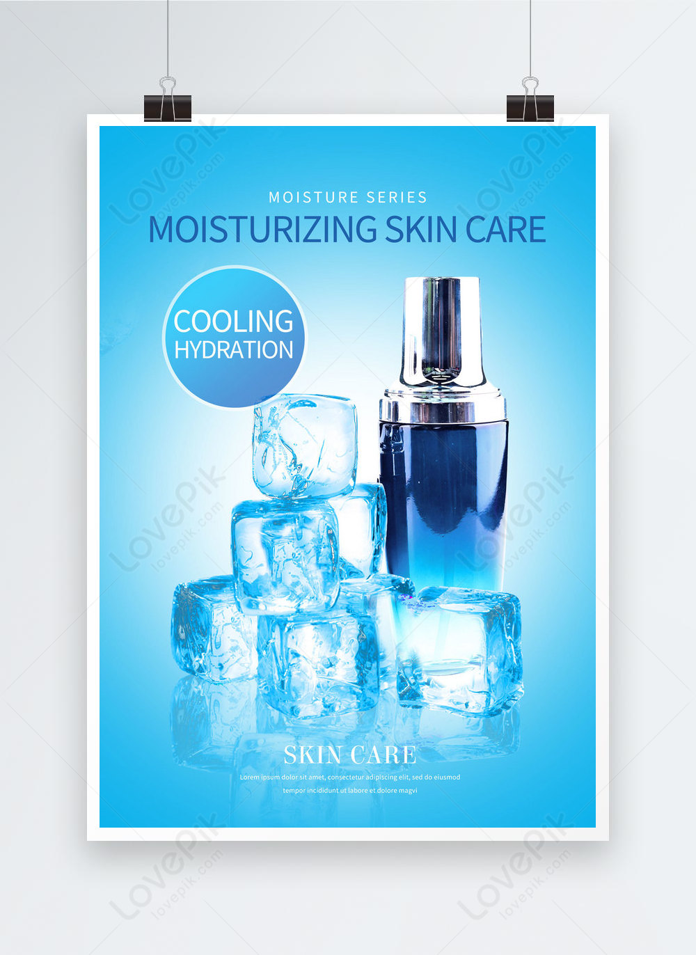 Ice cube summer skin care poster sample template image_picture free ...