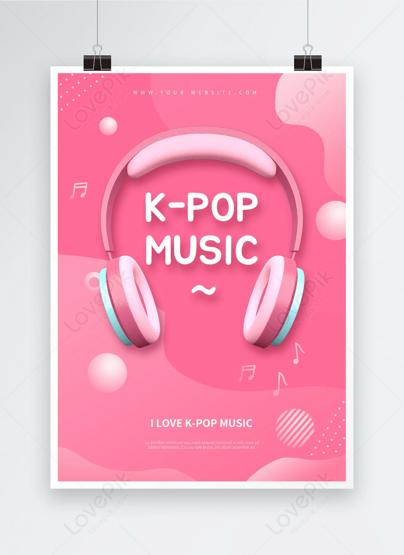 K-pop музыкальный геометрический розовый постер изображение_Фото номер  469152496_PSD Формат изображения_ru.lovepik.com