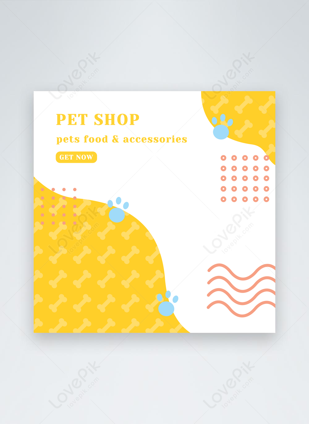 Pet paw print polka dot stripes template image_picture free download ...