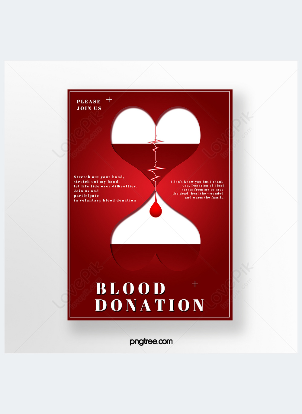 Red medical charity blood donation poster template image_picture free ...