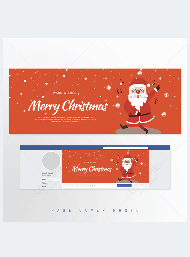 Red simple christmas social media cover template image_picture free ...