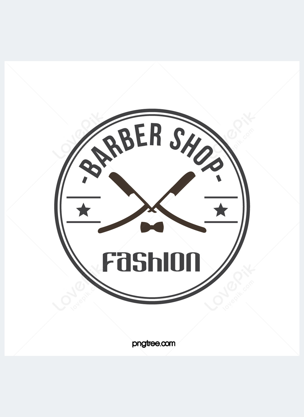 Retro round minimalist barber shop logo template image_picture free ...