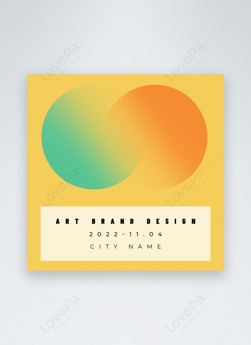 Round contrast orange green template image_picture free download ...