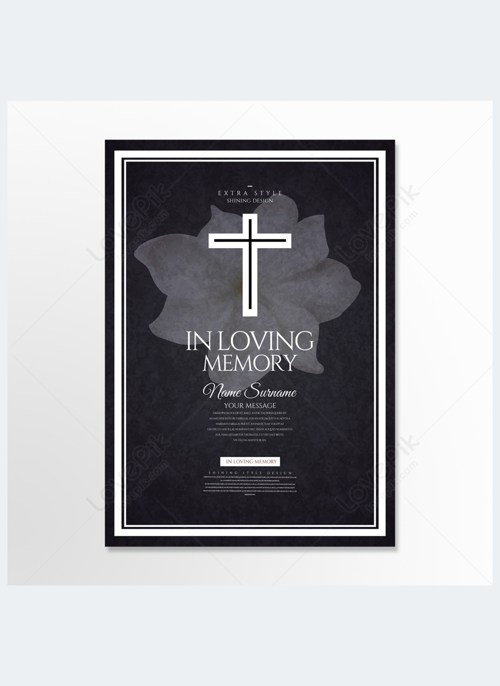 Simple And Elegant Hand-painted Funeral Invitation Template Image 