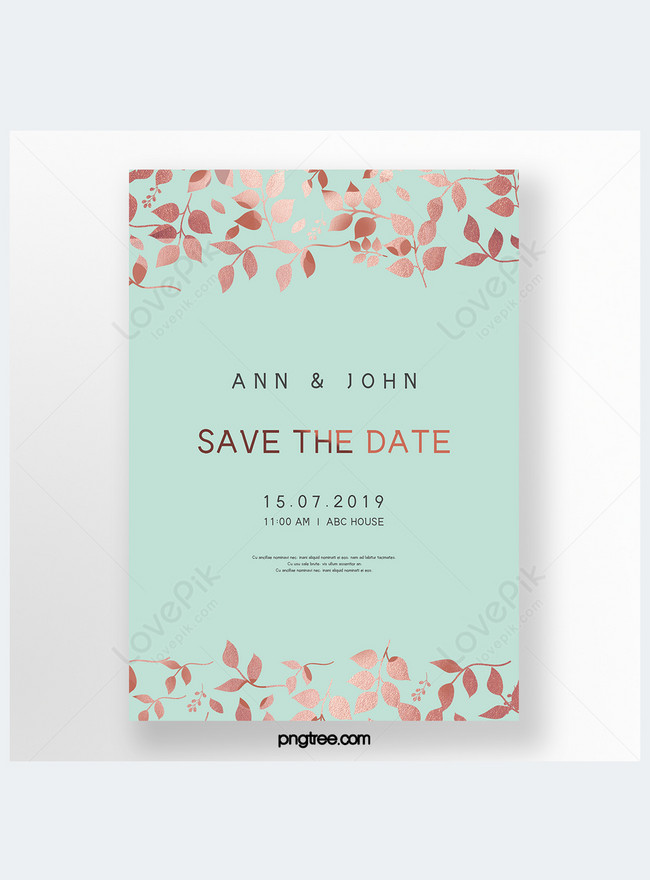 Simple wedding invitation gold lace and mint blue wedding menu template ...