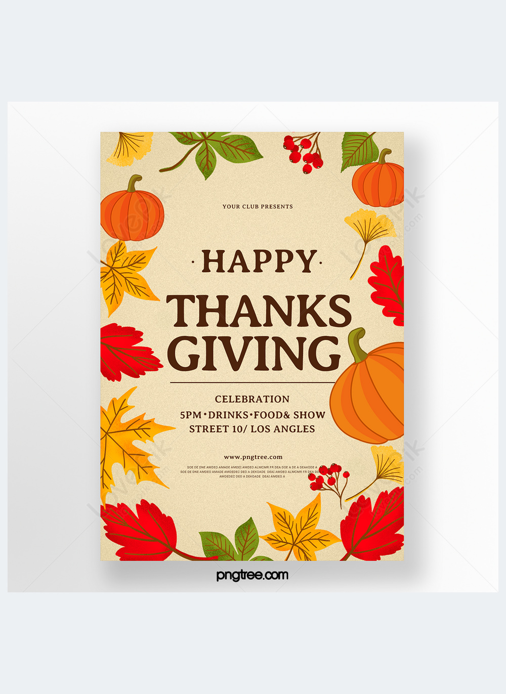 Yellow retro style thanksgiving poster template image_picture free ...