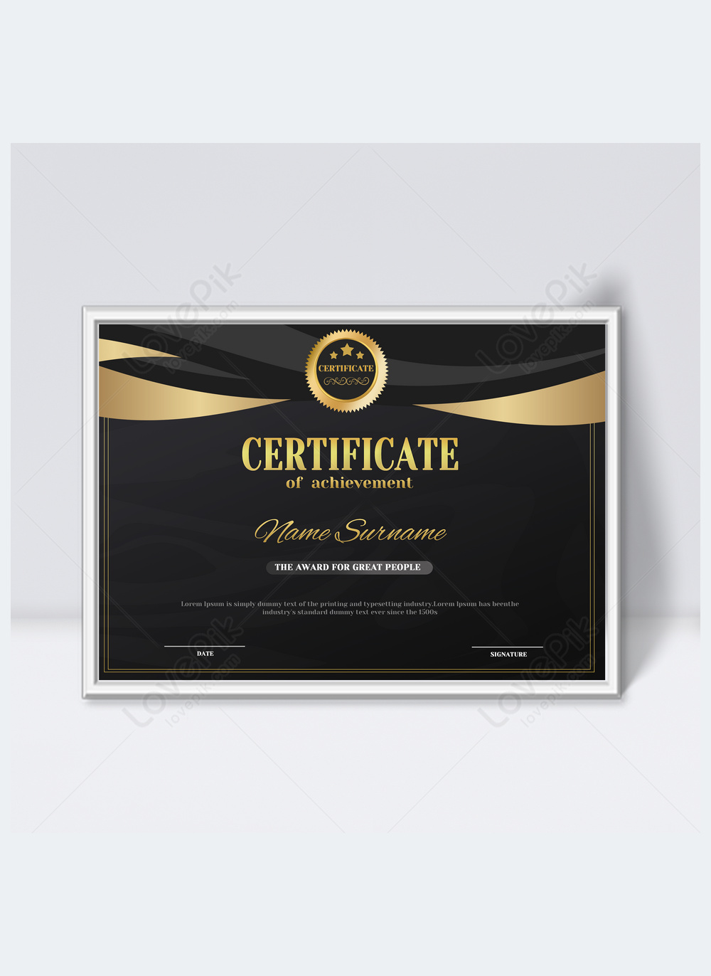 Black Gold Liquid Marble Certificate Template Imagepicture Free Download 465590644 9393