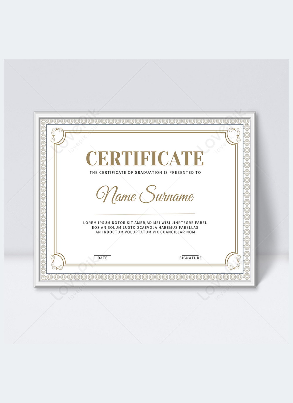 Retro simple border elegant certificate template template image_picture ...