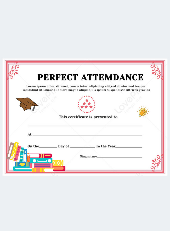 Certificate of attendance cartoon template template image_picture free ...