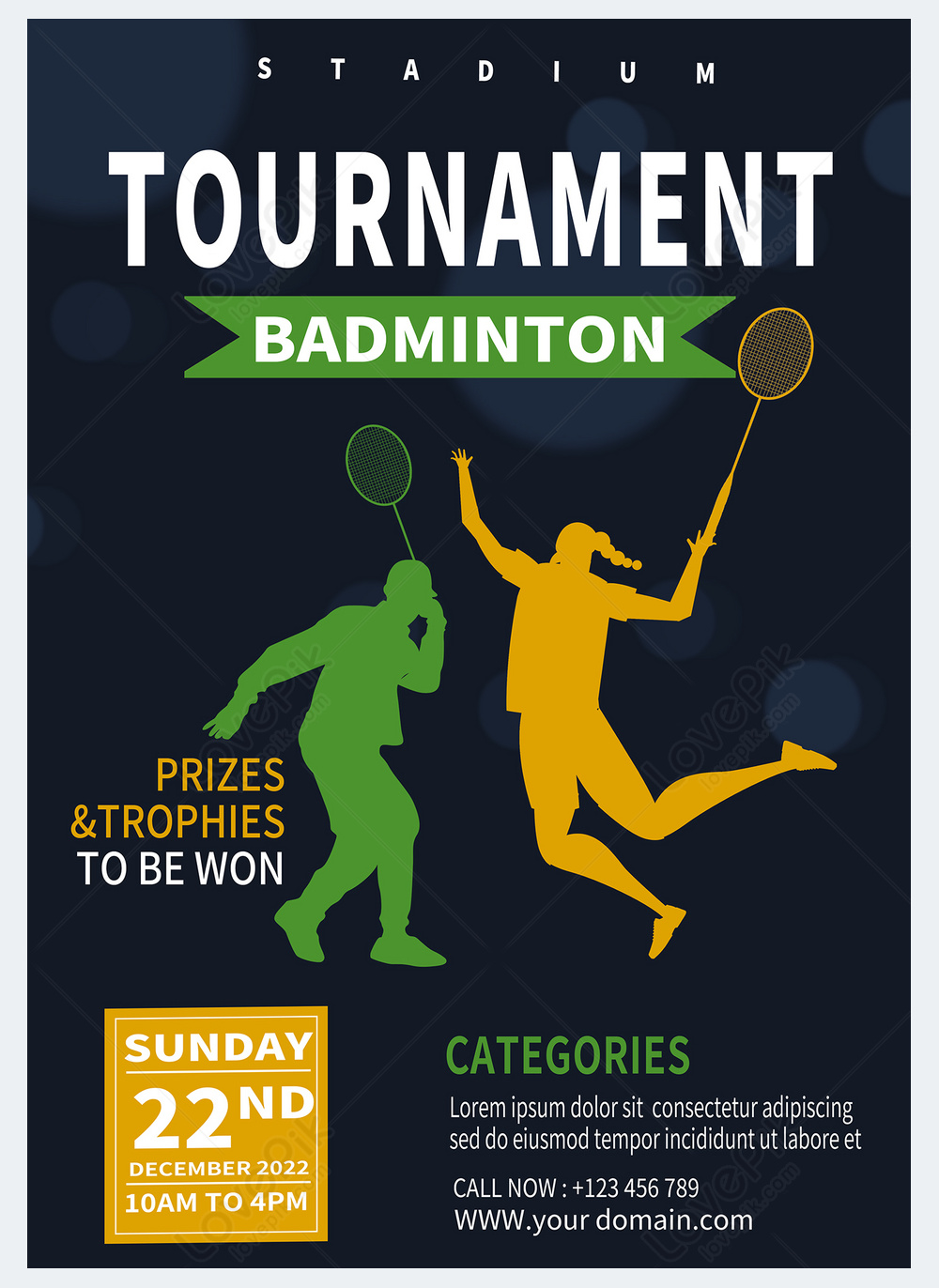 Badminton sport flyer template template image_picture free download ...