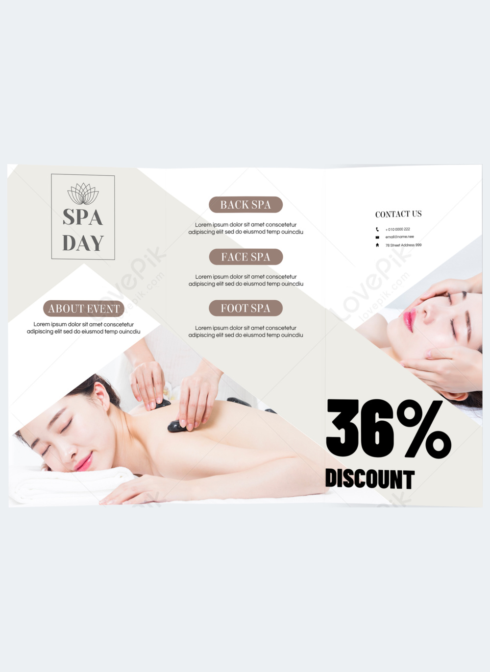 Beauty salon geometric business style tri-fold template template image ...