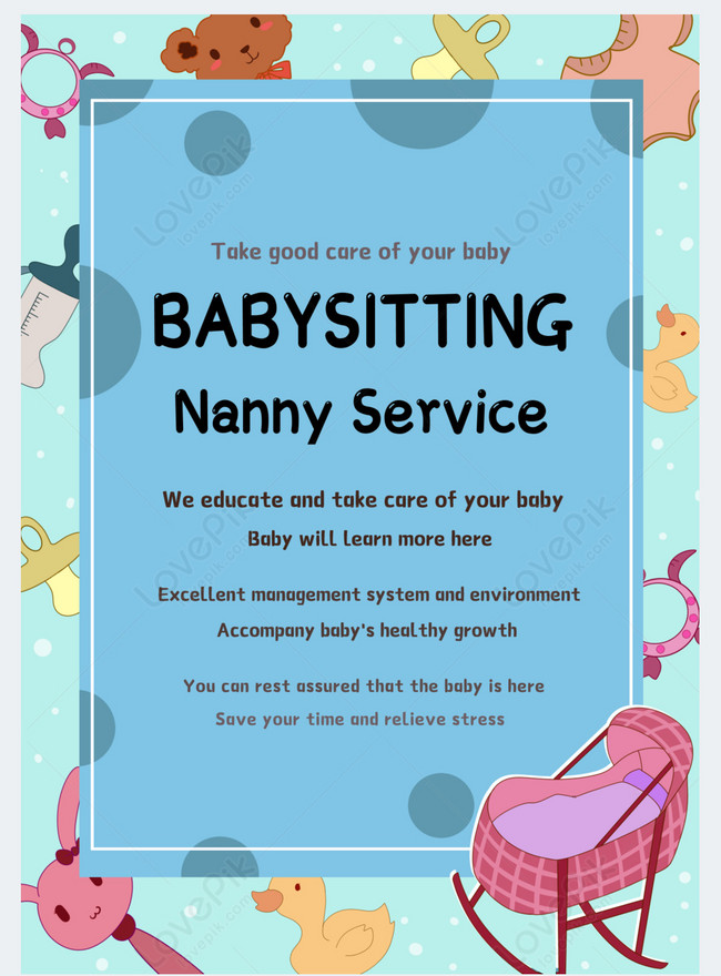 Childcare service flyer cartoon style template template image_picture ...